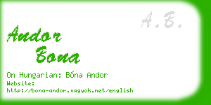 andor bona business card